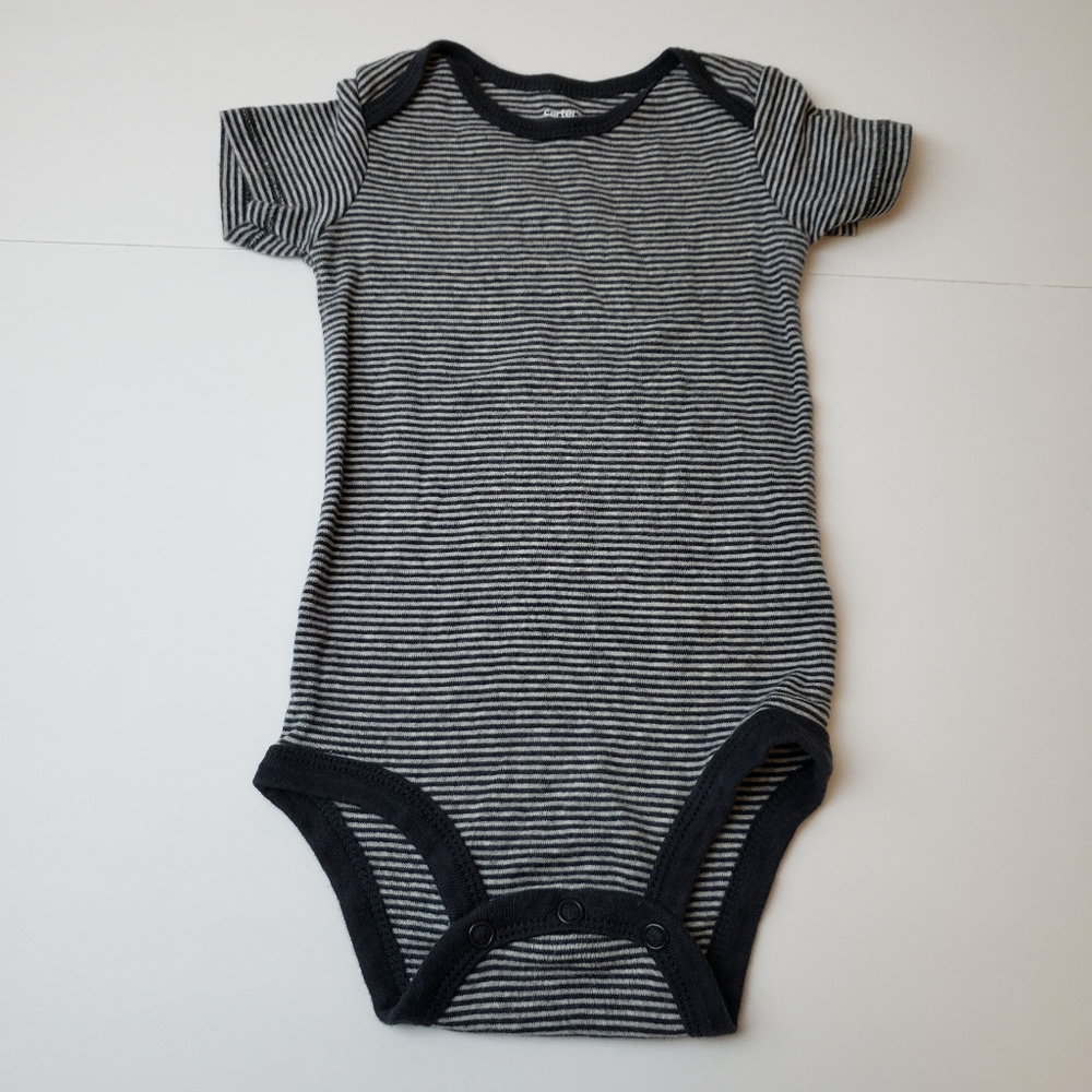 Carter's Boys Striped Onesie Size 9 Months Black